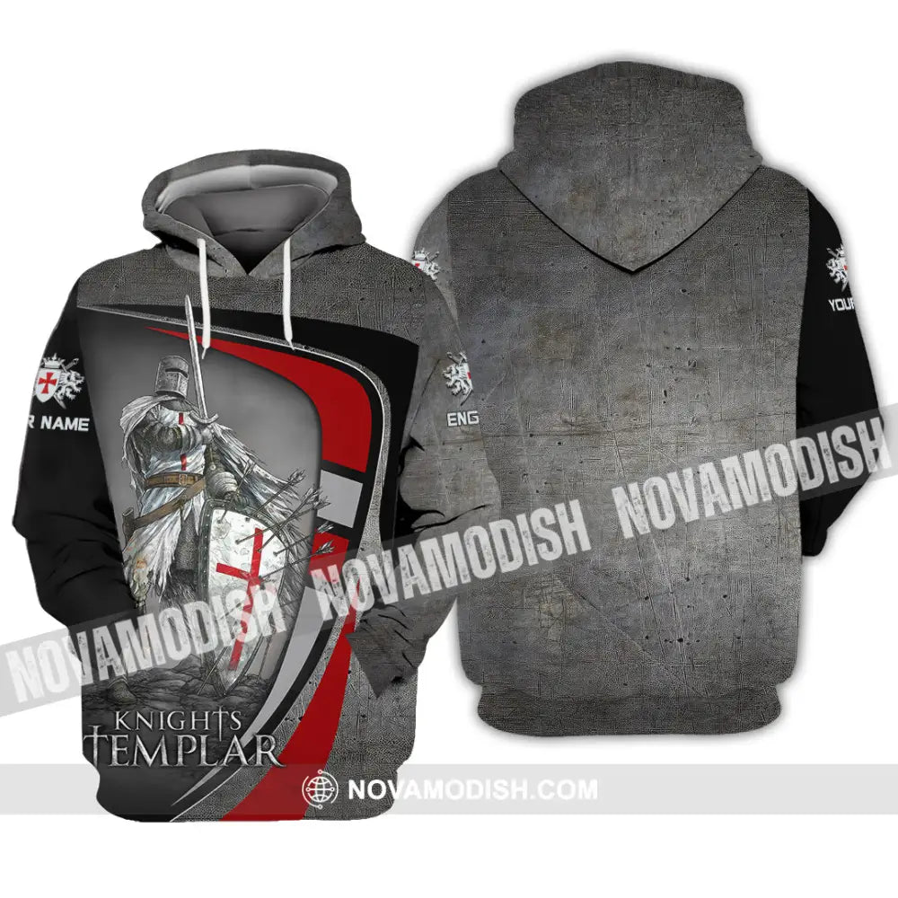Unisex Shirt - Custom Text Shirt Templar Knight England Shirt Hoodie / S T-shirt