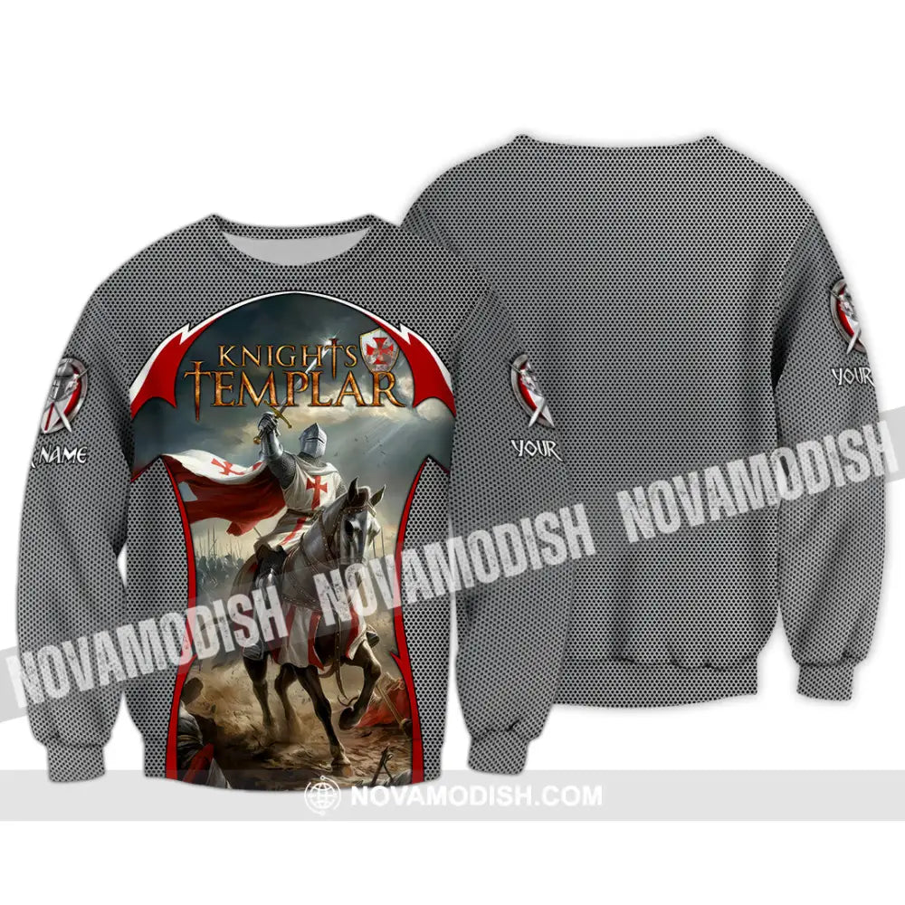 Unisex Shirt - Custom Text Shirt Templar Knight England Shirt Long Sleeve / S T-shirt