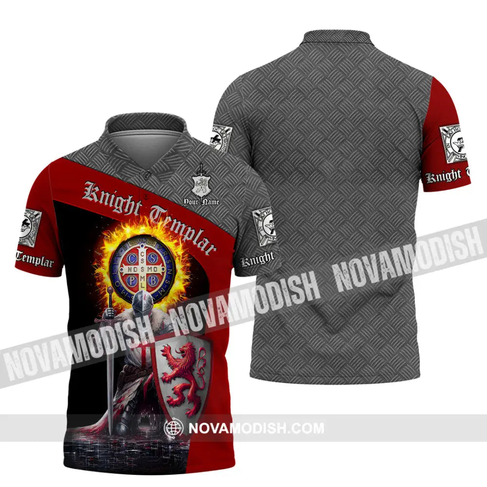 Unisex Shirt - Custom Text Shirt Templar Knight England Shirt Polo Shirt / S T-shirt
