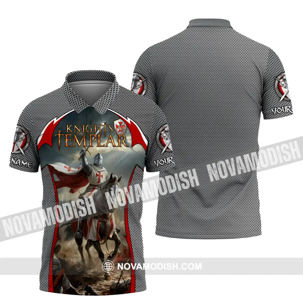 Unisex Shirt - Custom Text Shirt Templar Knight England Shirt Polo Shirt / S T-shirt