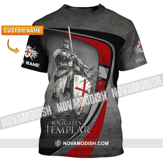 Unisex Shirt - Custom Text Shirt Templar Knight England Shirt T-shirt