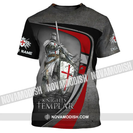 Unisex Shirt - Custom Text Shirt Templar Knight England Shirt T-Shirt / S T-shirt