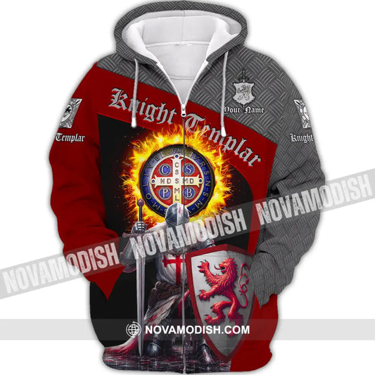 Unisex Shirt - Custom Text Shirt Templar Knight England Shirt Zipper Hoodie / S T-shirt