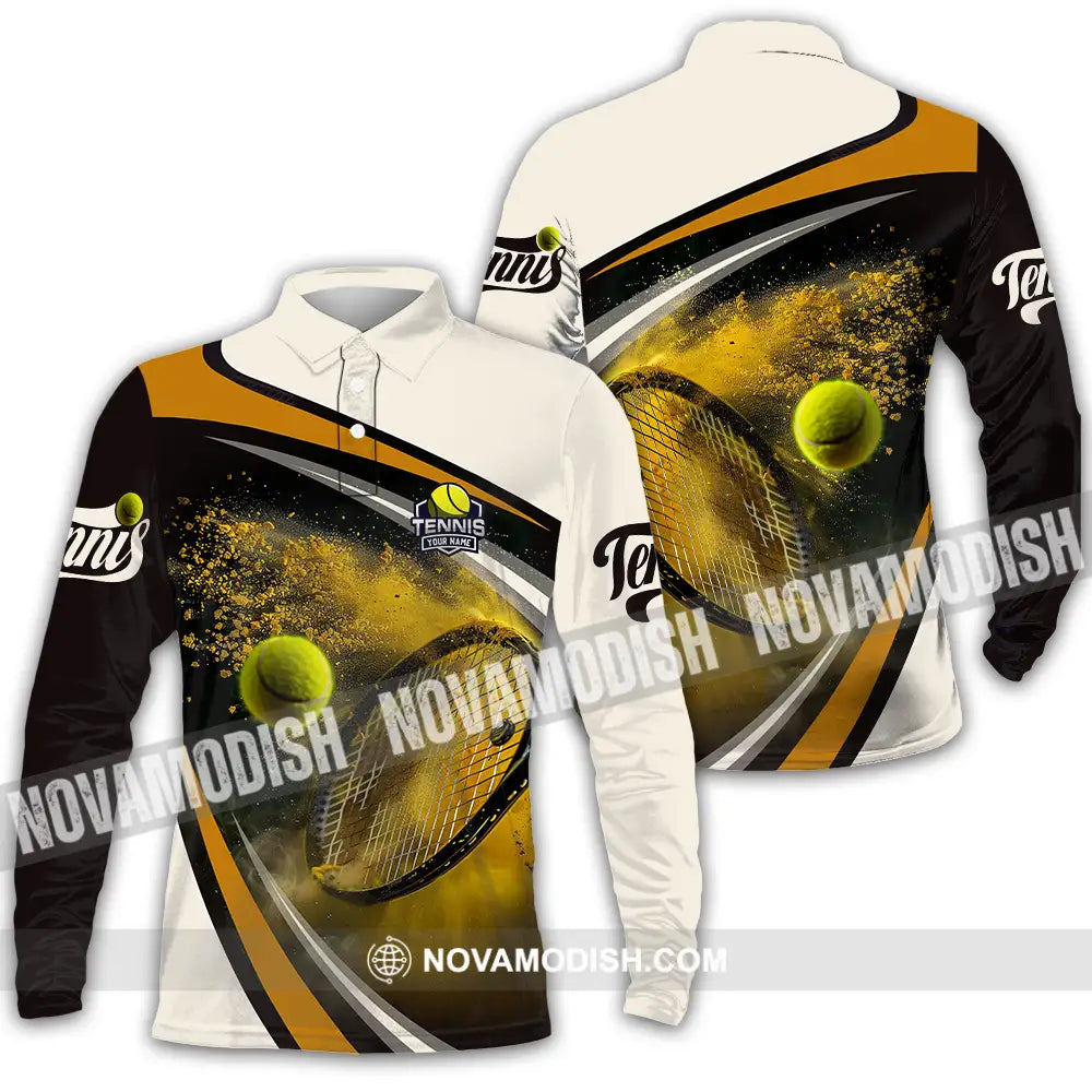 Unisex Shirt - Custom Text Shirt Tennis Long Sleeve Polo / S T-shirt