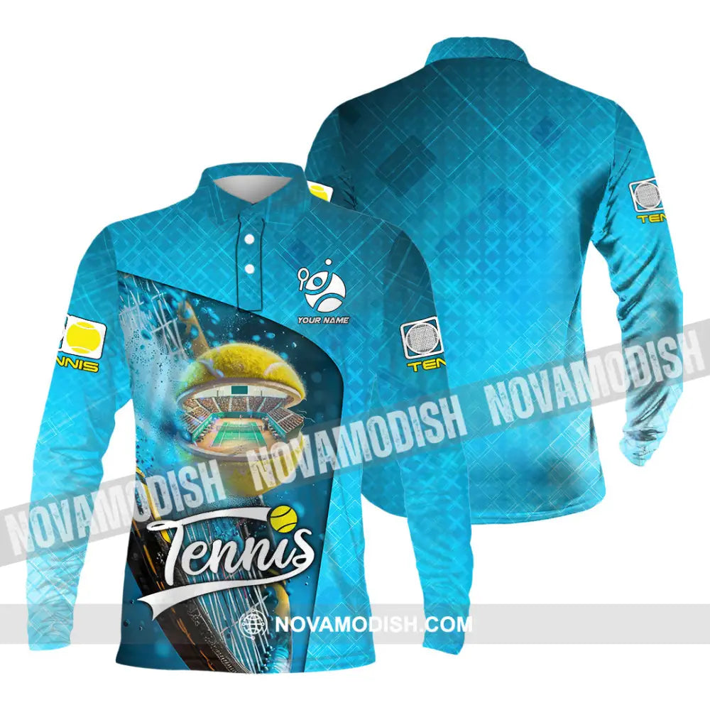 Unisex Shirt - Custom Text Shirt Tennis Shirt Long Sleeve Polo / S T-shirt