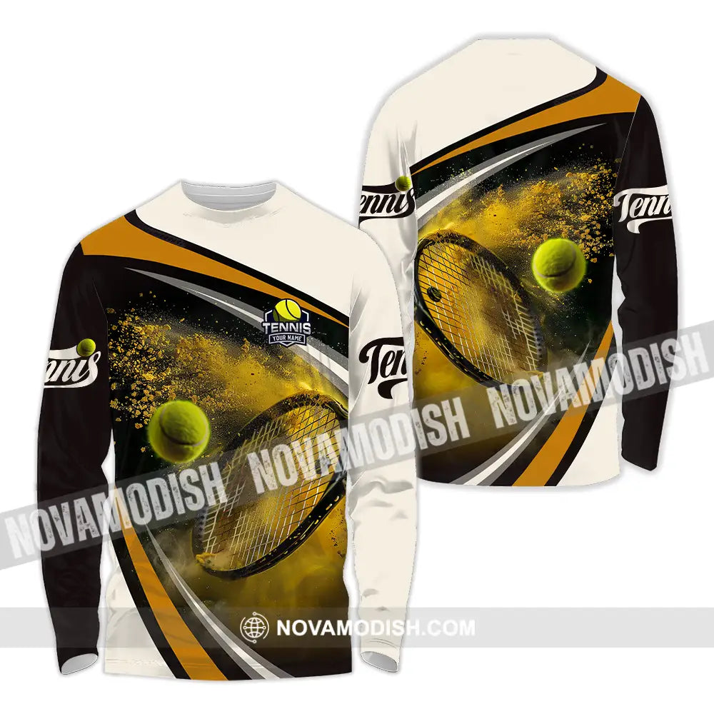 Unisex Shirt - Custom Text Shirt Tennis Long Sleeve Shirt / S T-shirt