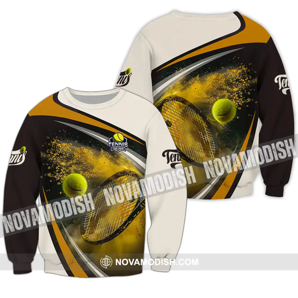 Unisex Shirt - Custom Text Shirt Tennis Long Sleeve / S T-shirt