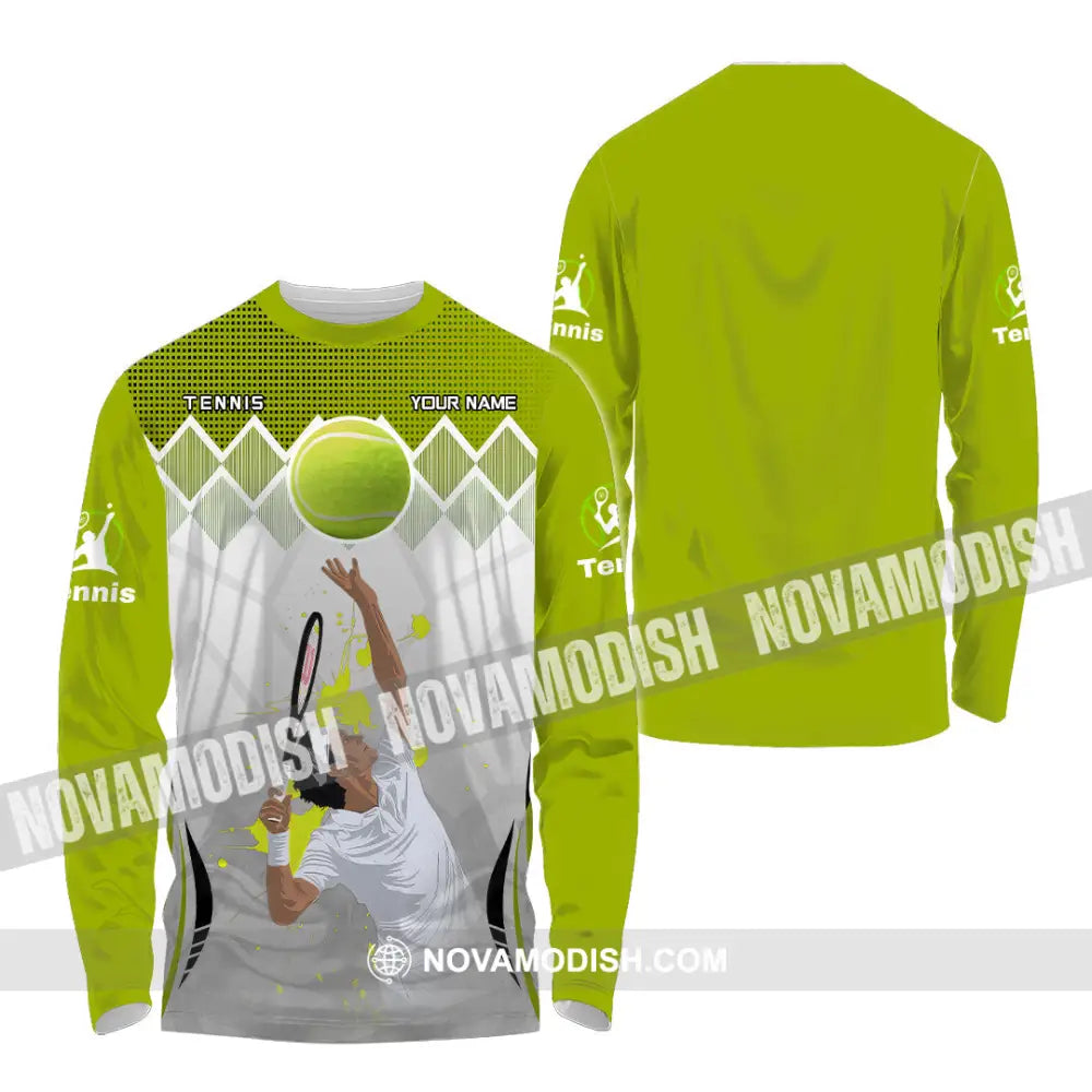 Unisex Shirt - Custom Text Shirt Tennis Long Sleeve Shirt / S T-shirt