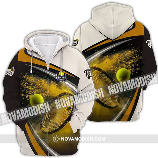 Unisex Shirt - Custom Text Shirt Tennis Zipper Hoodie / S T-shirt