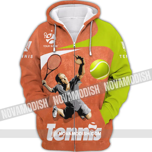 Unisex Shirt - Custom Text Shirt Tennis Zipper Hoodie / S T-shirt
