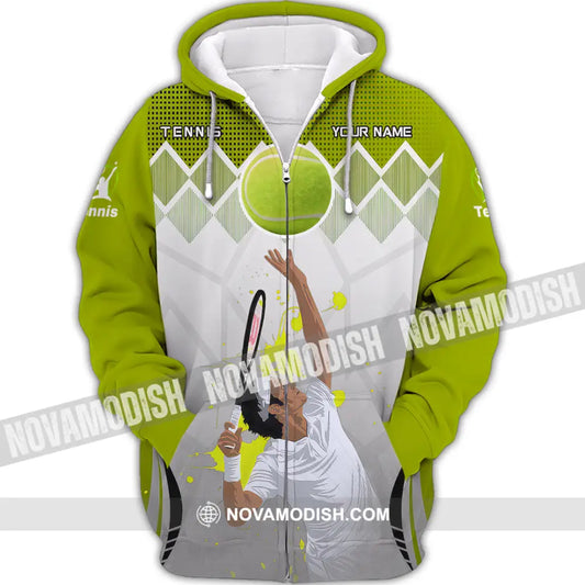 Unisex Shirt - Custom Text Shirt Tennis Zipper Hoodie / S T-shirt