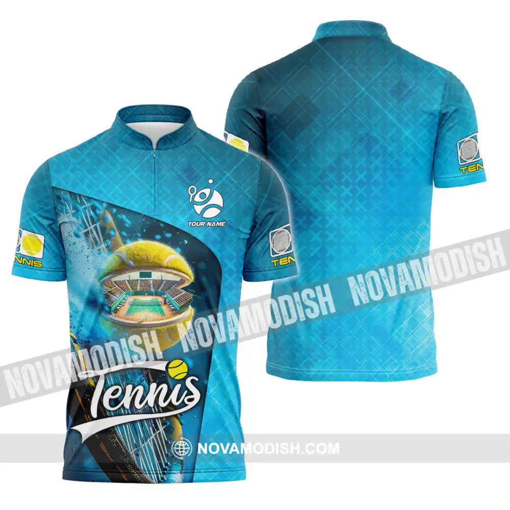 Unisex Shirt - Custom Text Shirt Tennis Shirt Zipper Polo Shirt / S T-shirt