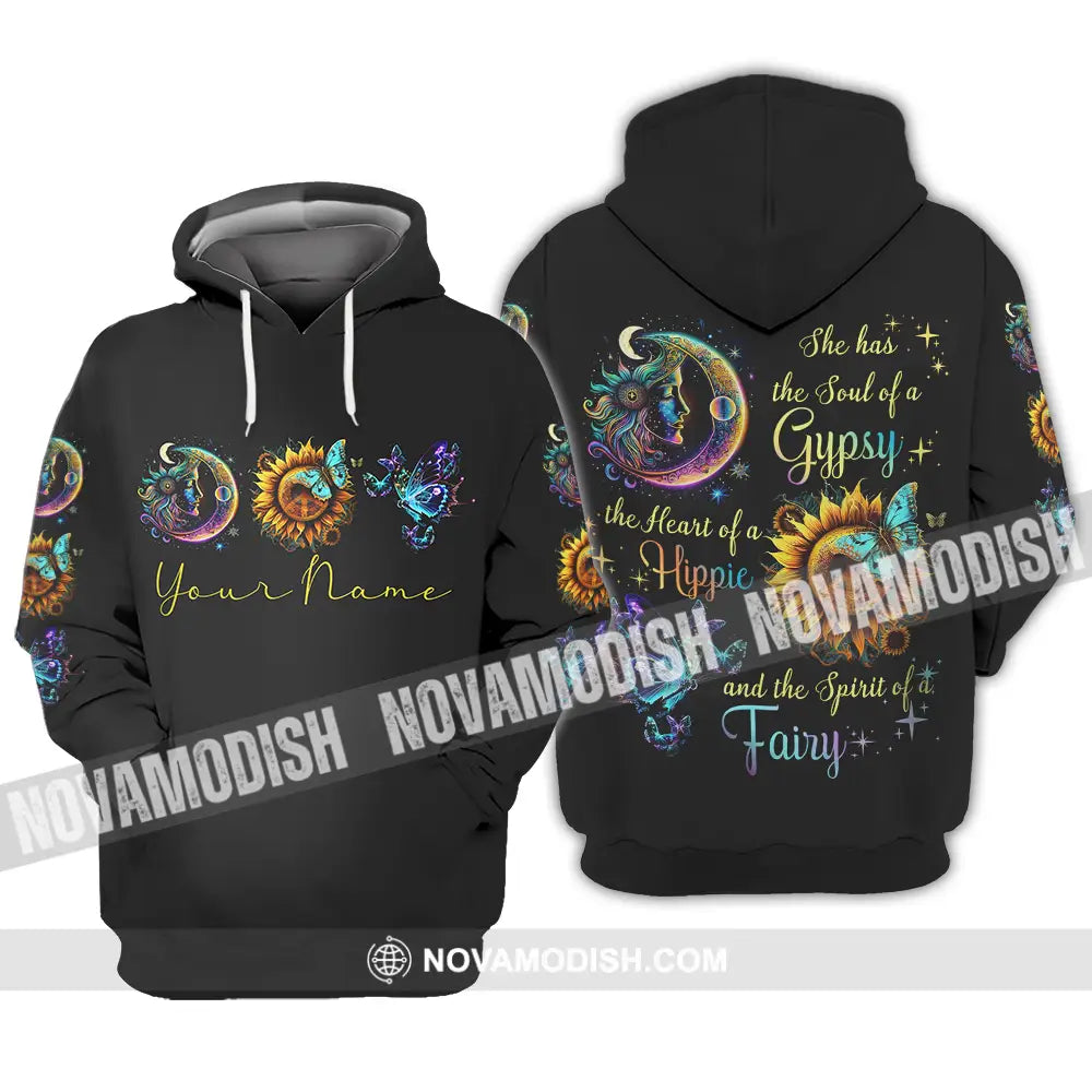 Unisex Shirt - Custom Text Shirt The Heart Of A Hippie Shirt Hoodie / S T-shirt