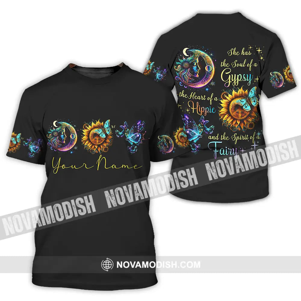 Unisex Shirt - Custom Text Shirt The Heart Of A Hippie Shirt T-Shirt / S T-shirt