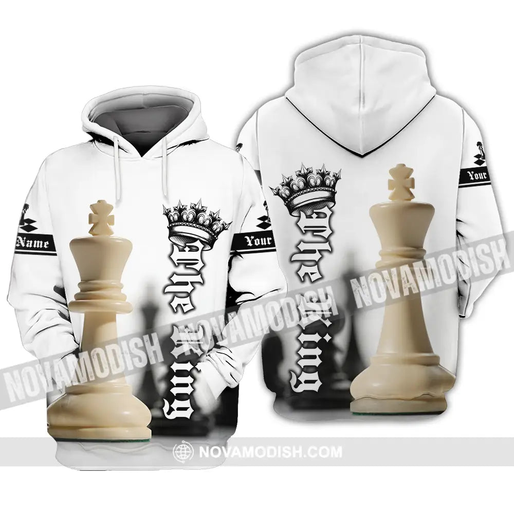Unisex Shirt - Custom Text Shirt The King Chess Hoodie / S T-shirt
