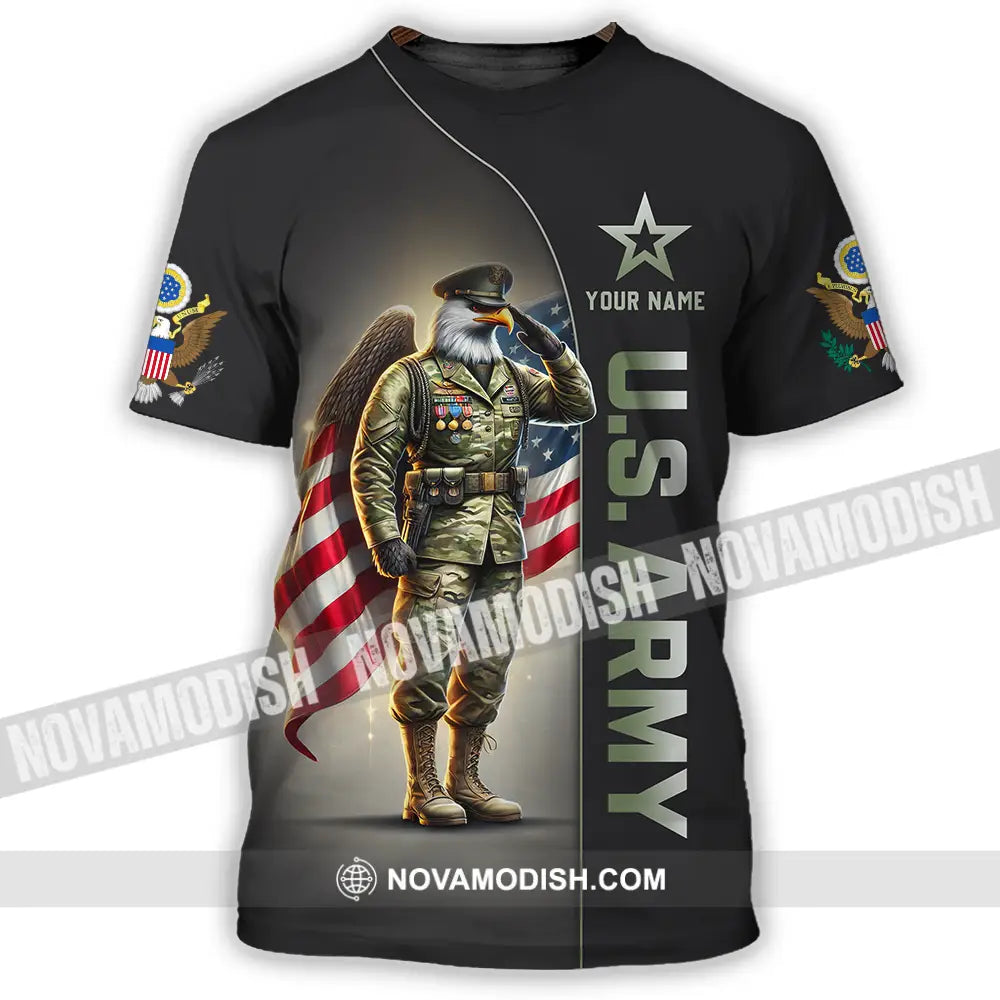 Unisex Shirt - Custom Text Us Army T-Shirt / S T-Shirt