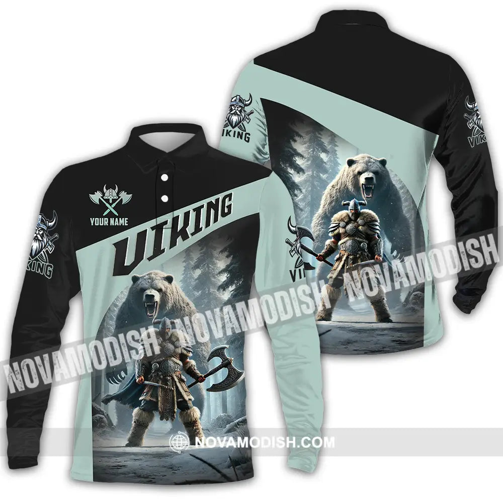 Unisex Shirt - Custom Text Shirt Viking Long Sleeve Polo / S T-shirt