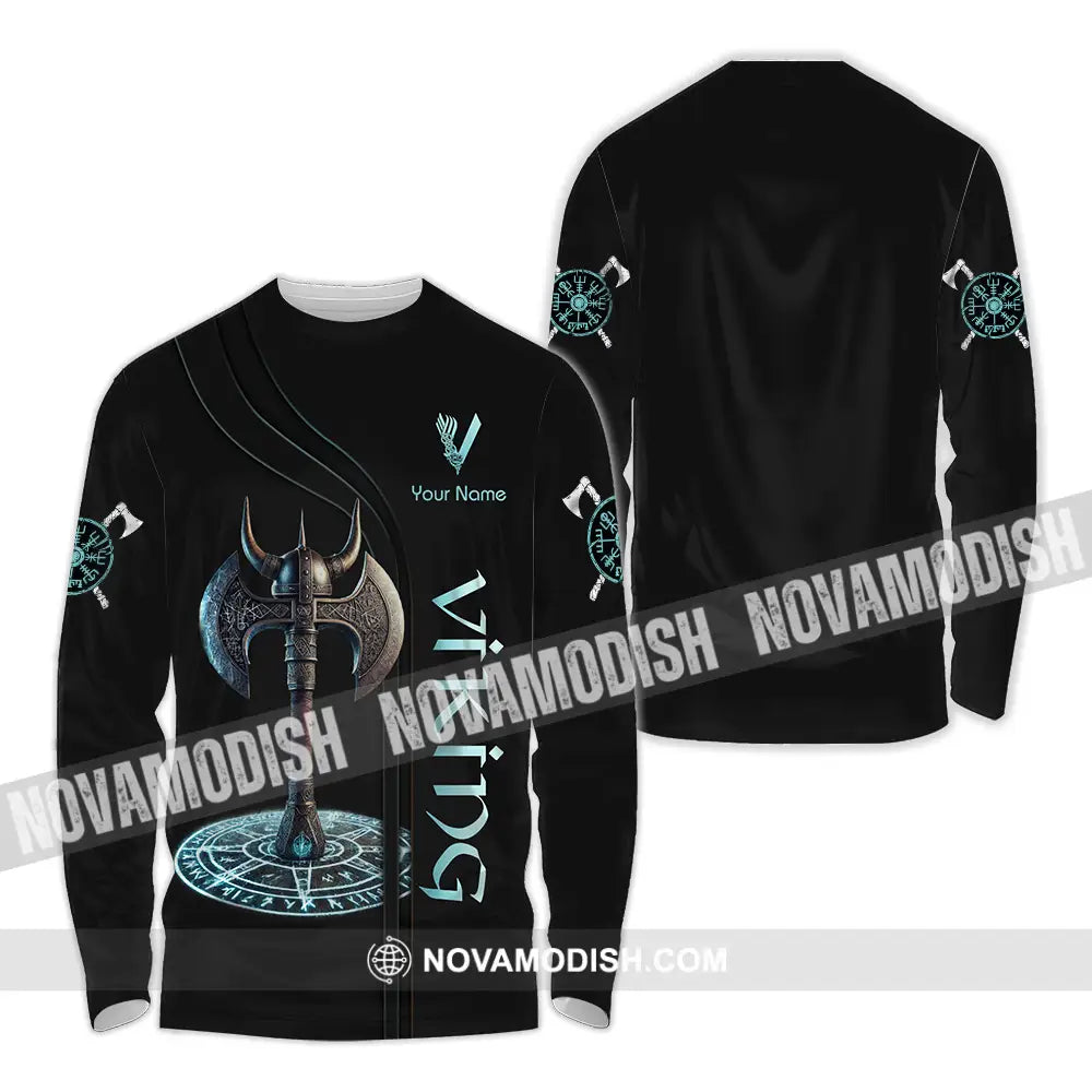 Unisex Shirt - Custom Text Viking Long Sleeve / S T-Shirt
