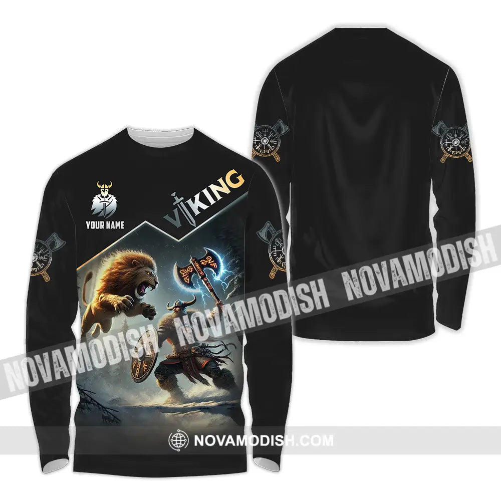 Unisex Shirt - Custom Text Shirt Viking Long Sleeve Shirt / S T-shirt