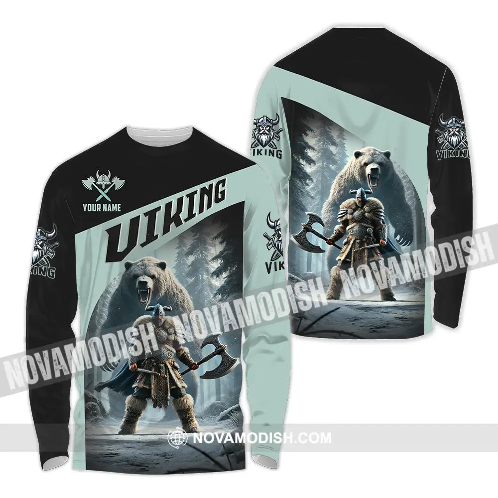 Unisex Shirt - Custom Text Shirt Viking Long Sleeve Shirt / S T-shirt