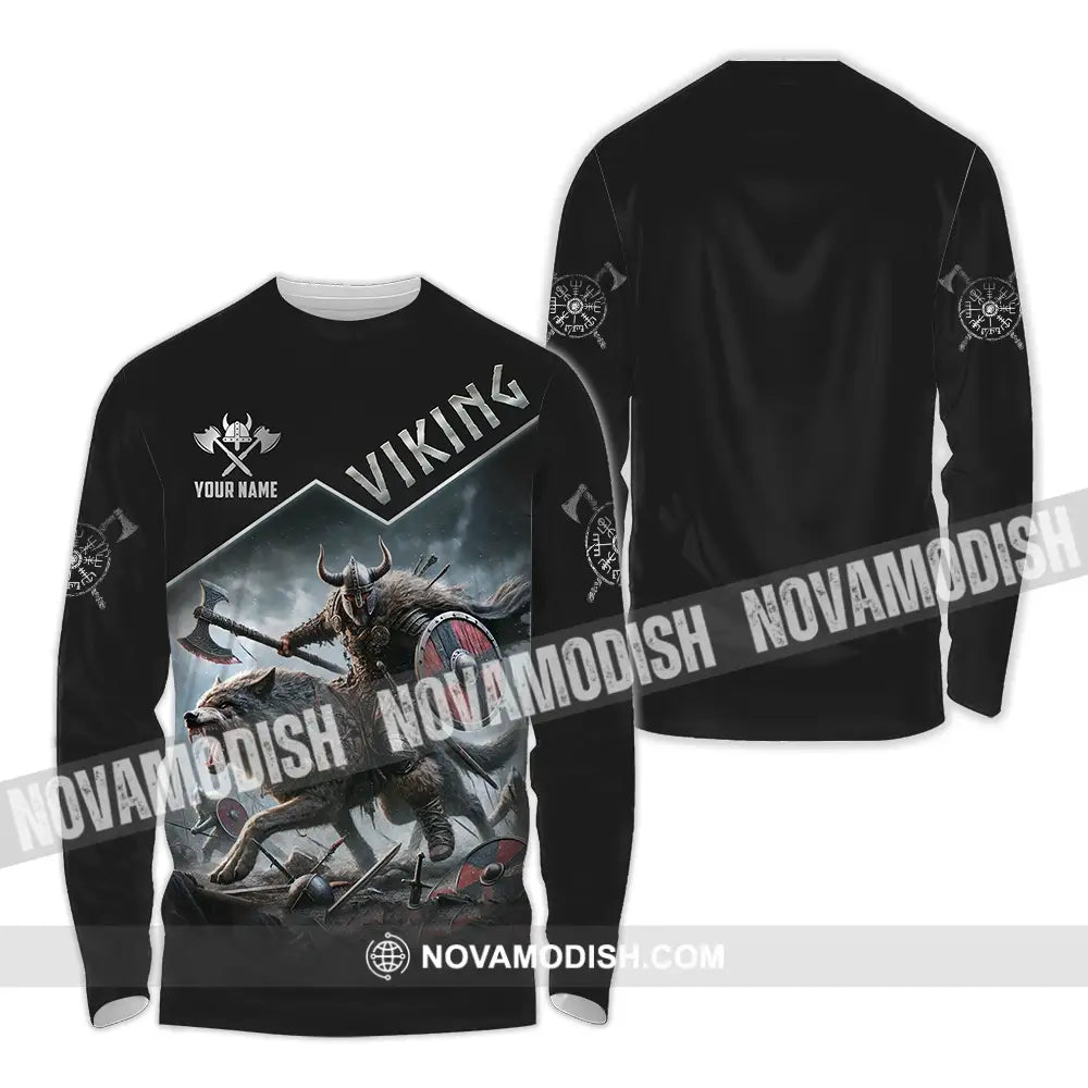 Unisex Shirt - Custom Text Shirt Viking Long Sleeve Shirt / S T-shirt
