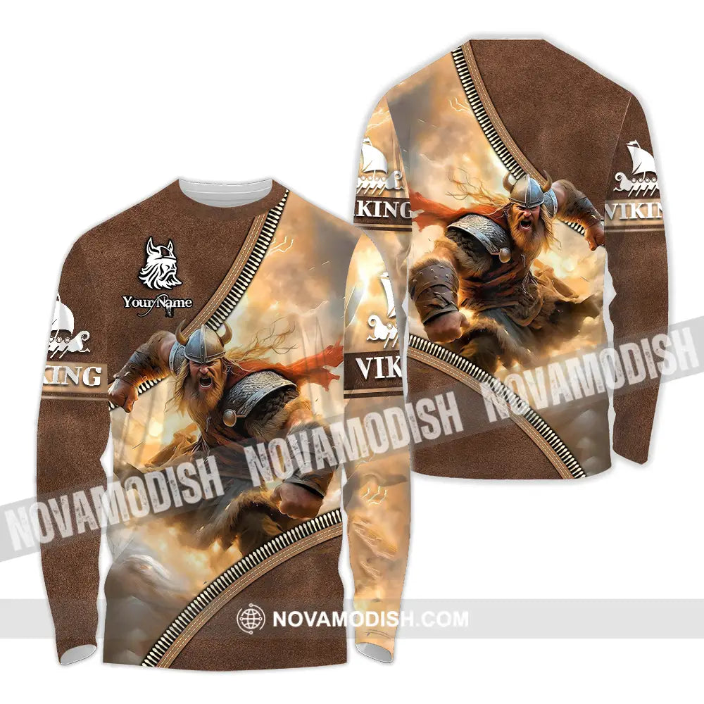 Unisex Shirt - Custom Text Shirt Viking Long Sleeve Shirt / S T-shirt