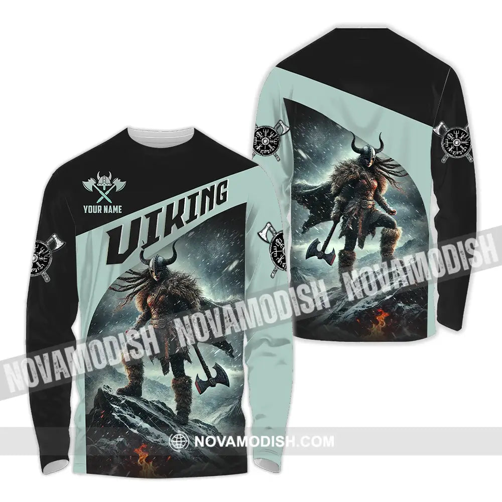 Unisex Shirt - Custom Text Shirt Viking Long Sleeve Shirt / S T-shirt