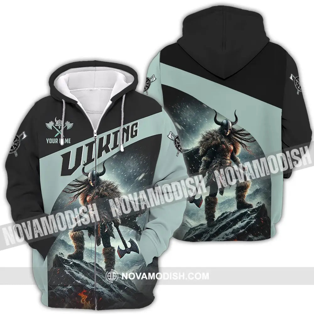 Unisex Shirt - Custom Text Shirt Viking Zipper Hoodie / S T-shirt