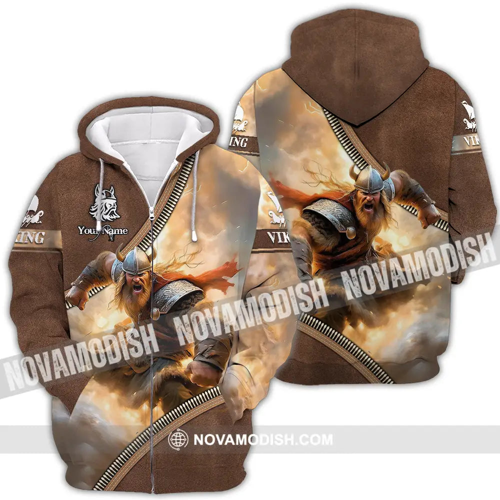 Unisex Shirt - Custom Text Shirt Viking Zipper Hoodie / S T-shirt