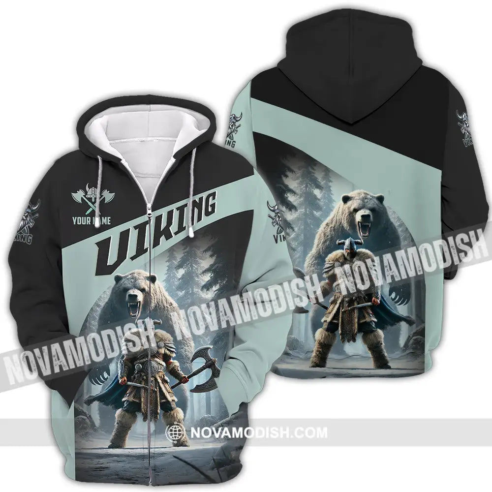 Unisex Shirt - Custom Text Shirt Viking Zipper Hoodie / S T-shirt