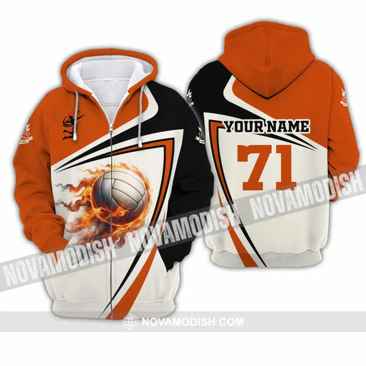 Unisex Shirt - Custom Text Volleyball Zipper Hoodie / S T-Shirt