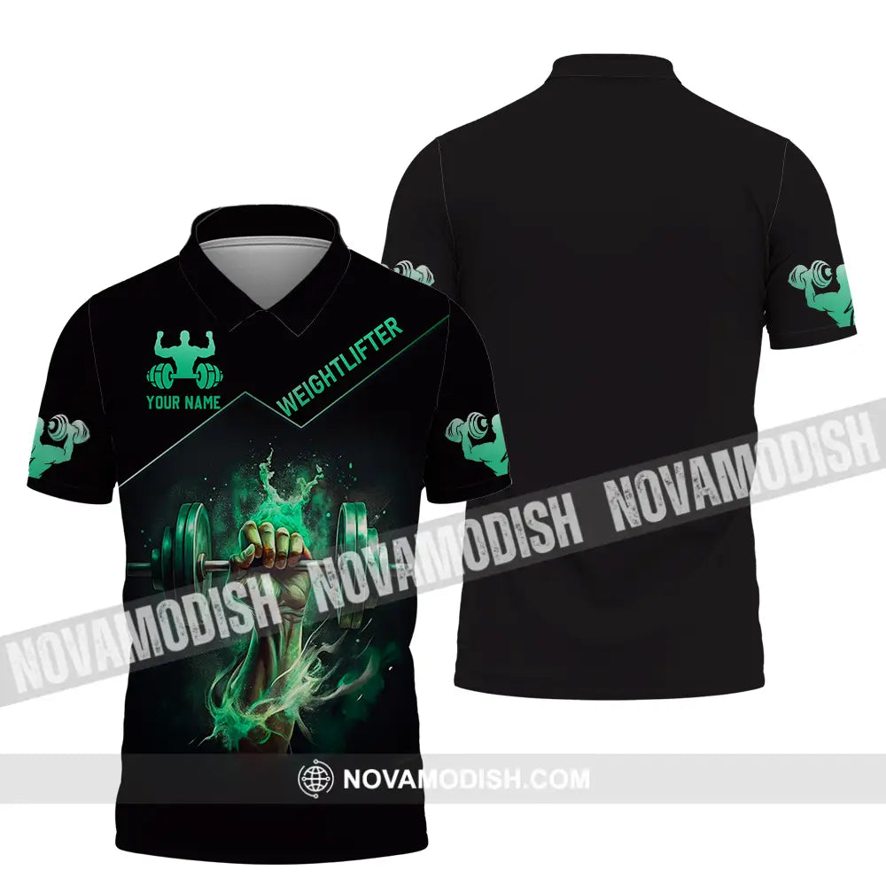 Unisex Shirt - Custom Text Shirt Weightlifter Polo Shirt / S T-shirt