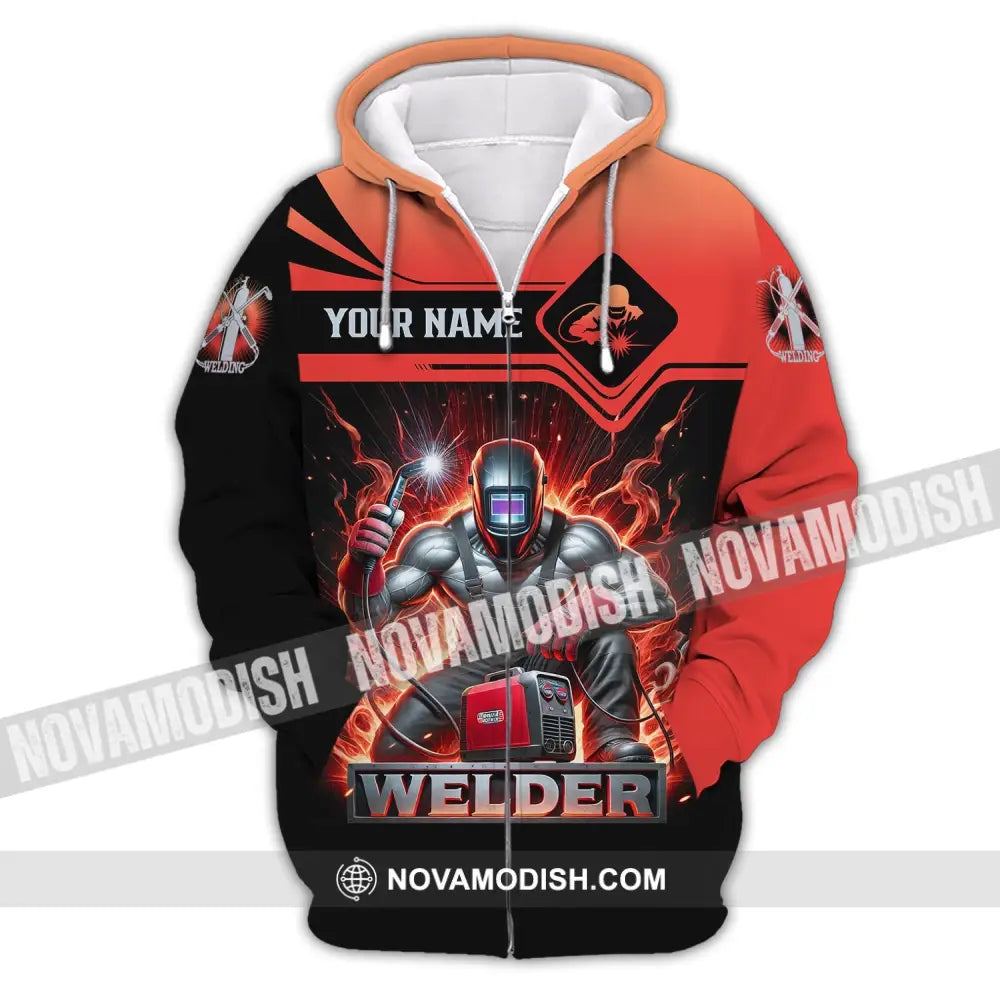 Unisex Shirt - Custom Text Welder Zipper Hoodie / S T-Shirt