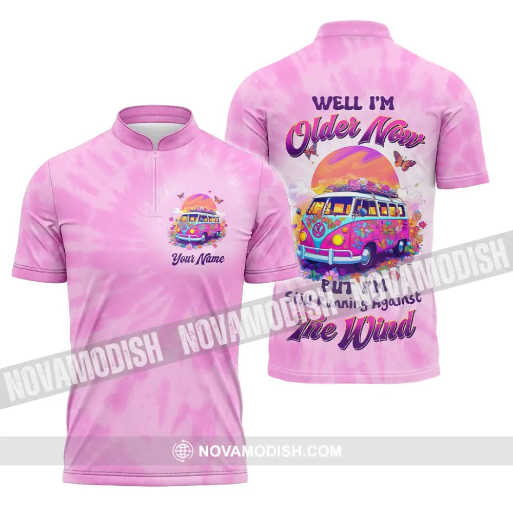 Unisex Shirt - Custom Text Shirt Well I’m Older Now But I’m Still Running Against The Wind Hippie Girl Shirt Zipper