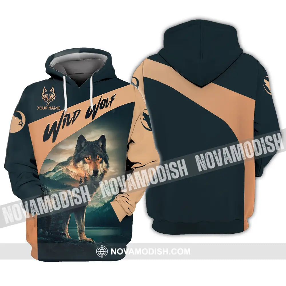 Unisex Shirt - Custom Text Wild Wolf Hoodie / S T-Shirt