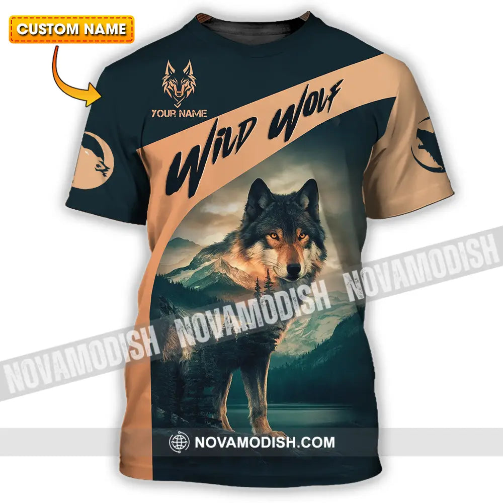 Unisex Shirt - Custom Text Wild Wolf T-Shirt