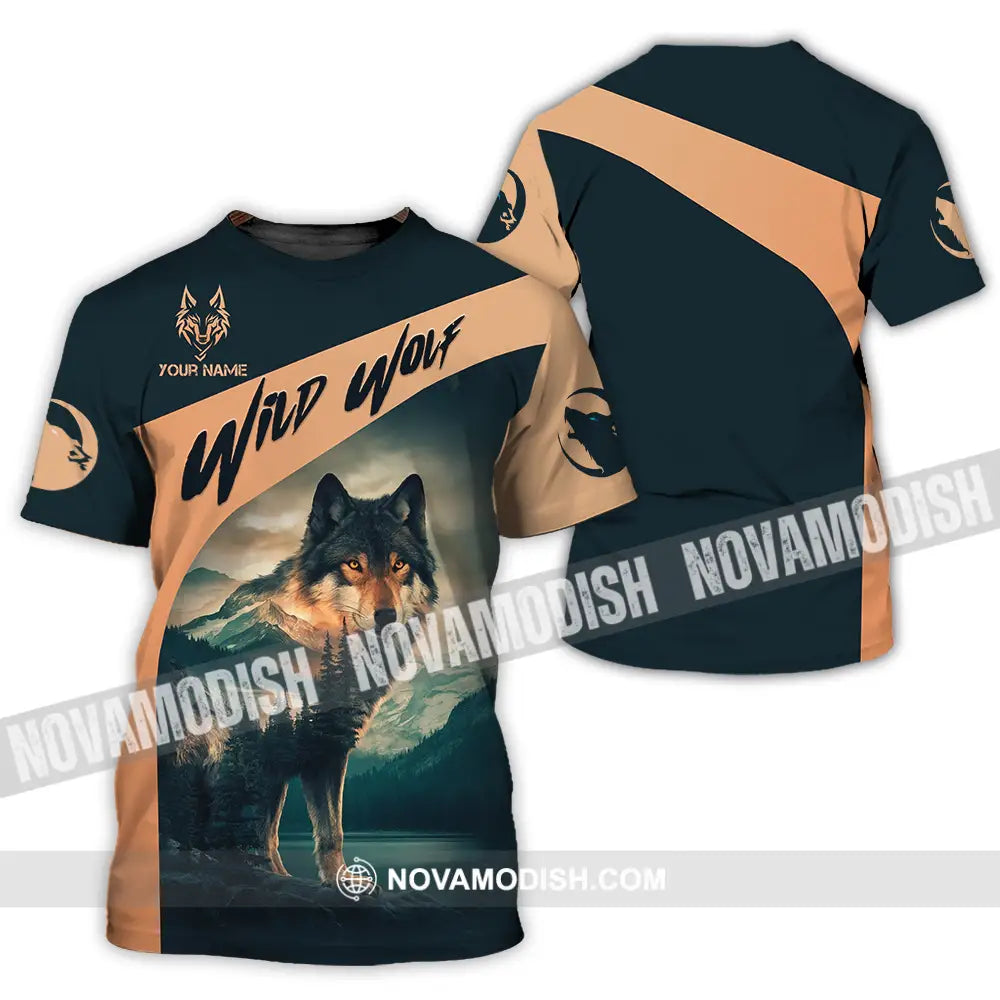 Unisex Shirt - Custom Text Wild Wolf T-Shirt / S T-Shirt