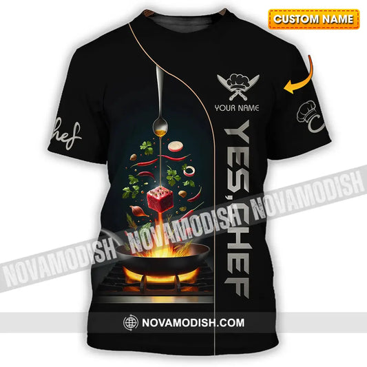Unisex Shirt - Custom Text Shirt Yes Chef Shirt T-shirt