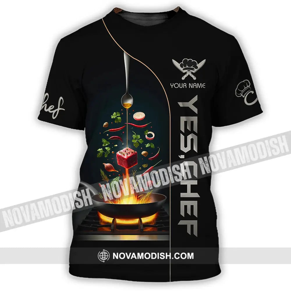 Unisex Shirt - Custom Text Shirt Yes Chef Shirt T-Shirt / S T-shirt