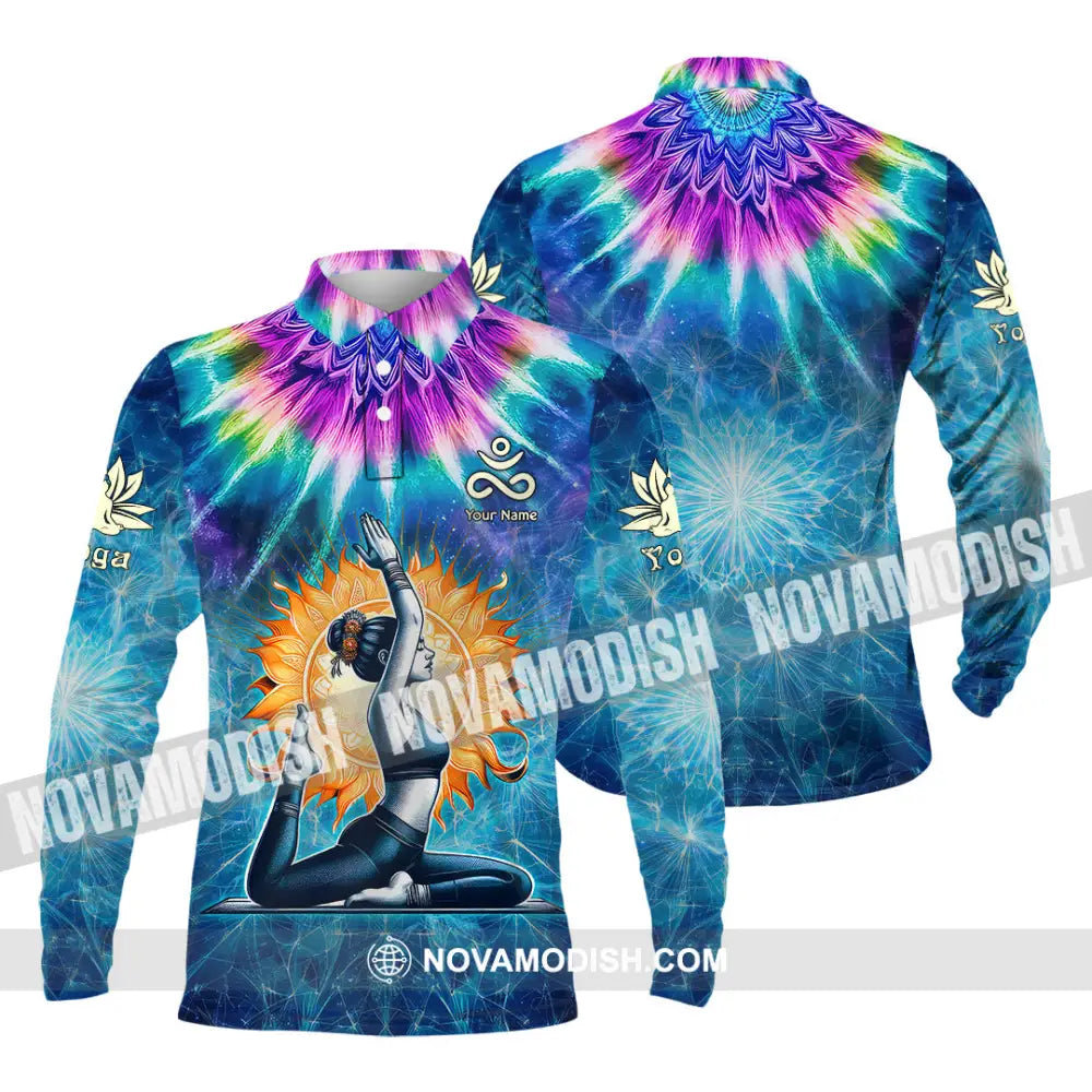 Unisex Shirt - Custom Text Yoga Long Sleeve Polo / S T-Shirt