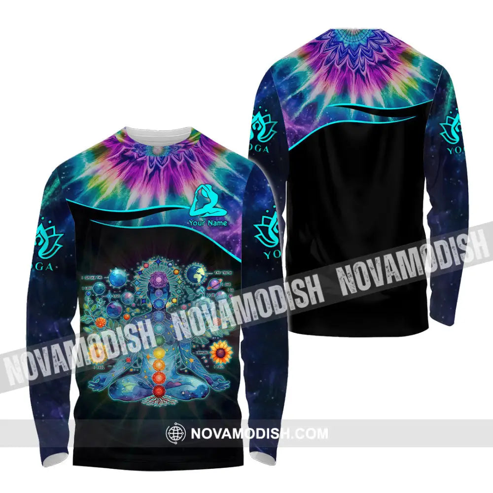 Unisex Shirt - Custom Text Yoga Long Sleeve / S T-Shirt