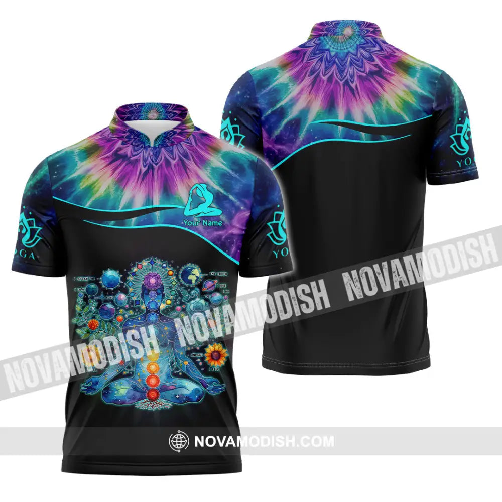 Unisex Shirt - Custom Text Yoga Zipper Polo / S T-Shirt