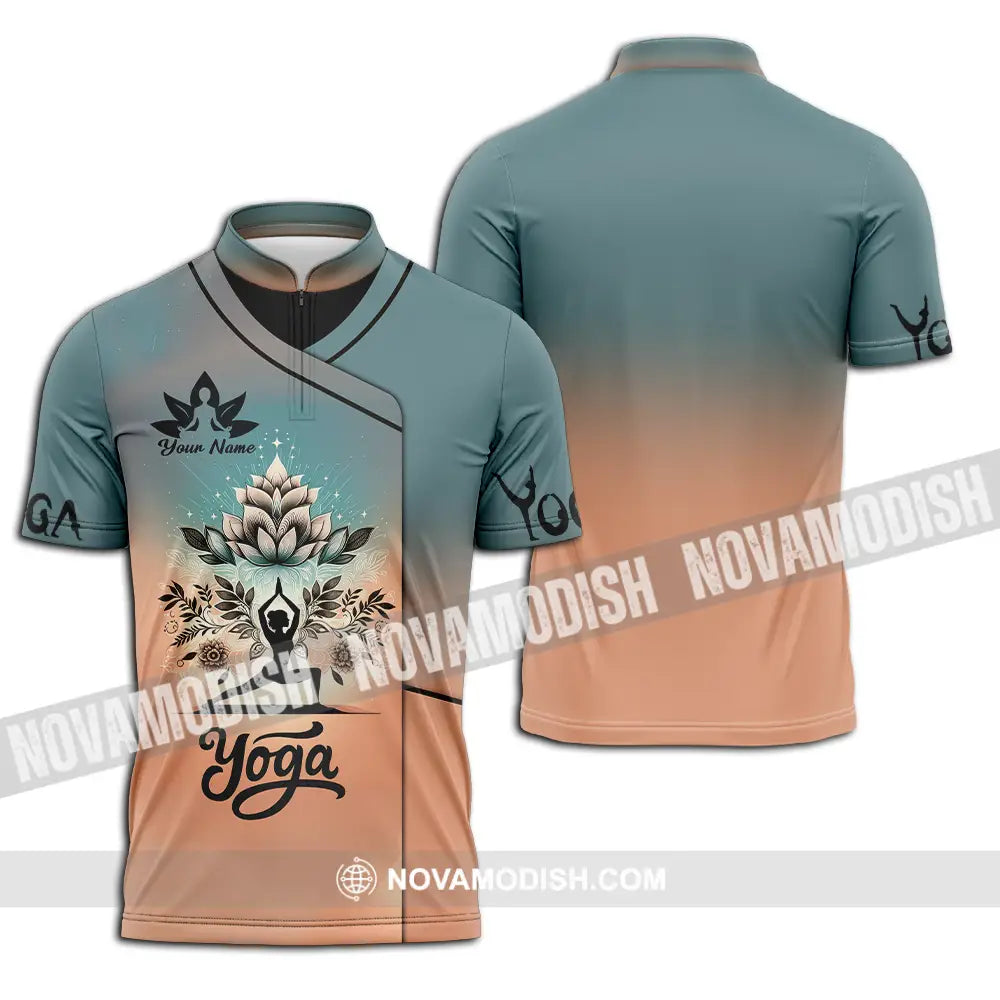 Unisex Shirt - Custom Text Yoga Zipper Polo / S T-Shirt
