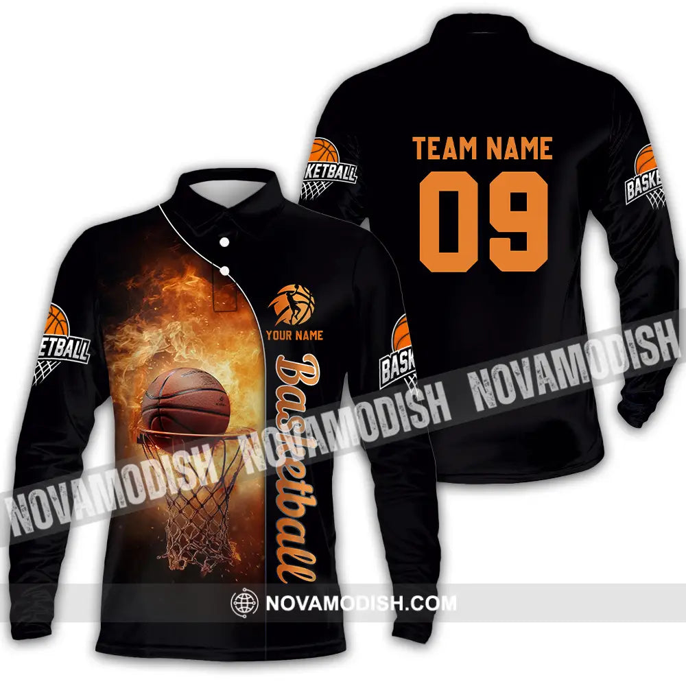 Unisex Shirt - Custom Texts Shirt Basketball Long Sleeve Polo / S T-shirt