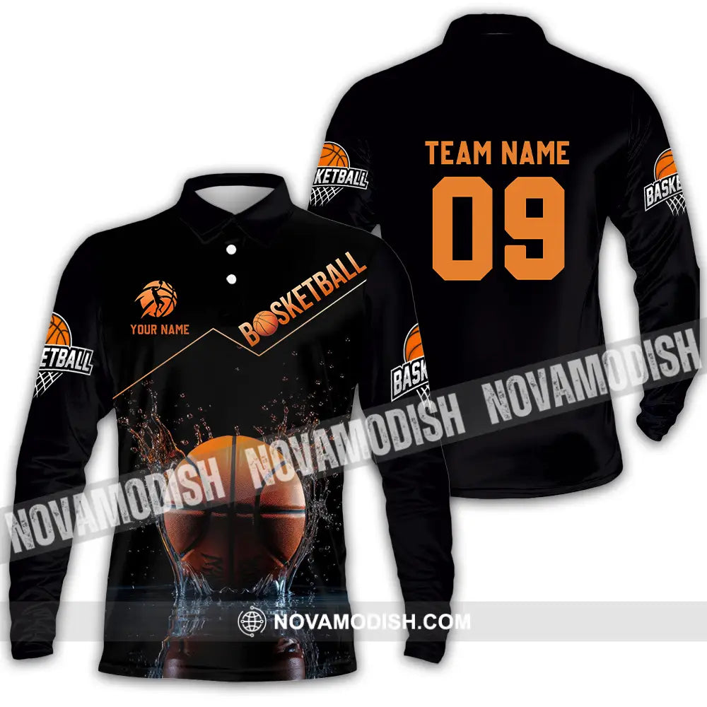 Unisex Shirt - Custom Texts Shirt Basketball Long Sleeve Polo / S T-shirt
