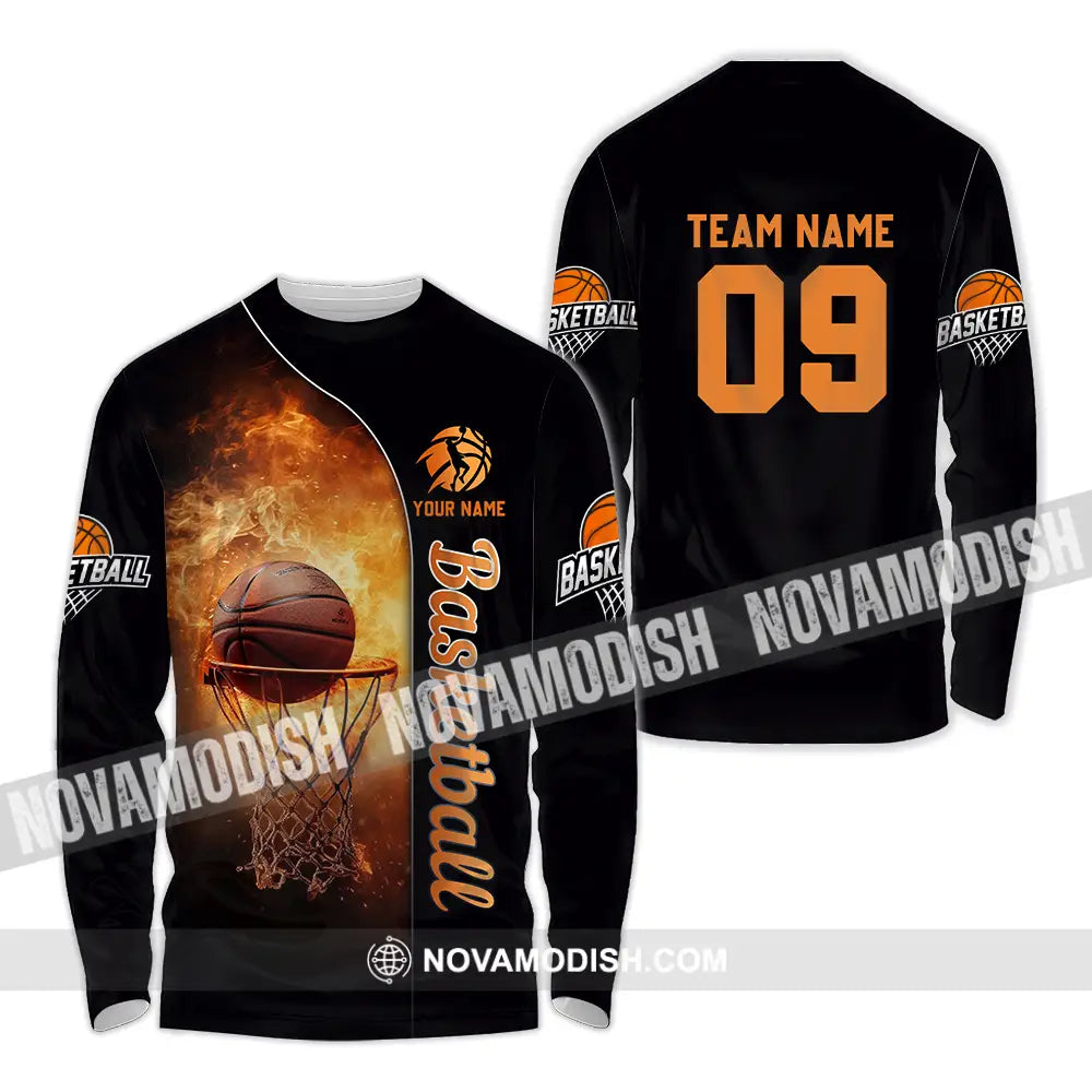 Unisex Shirt - Custom Texts Shirt Basketball Long Sleeve Shirt / S T-shirt