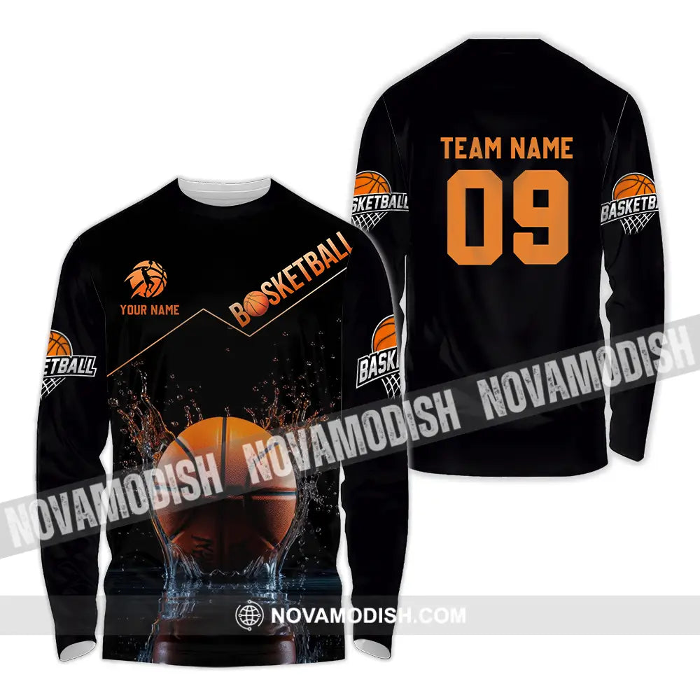 Unisex Shirt - Custom Texts Shirt Basketball Long Sleeve Shirt / S T-shirt