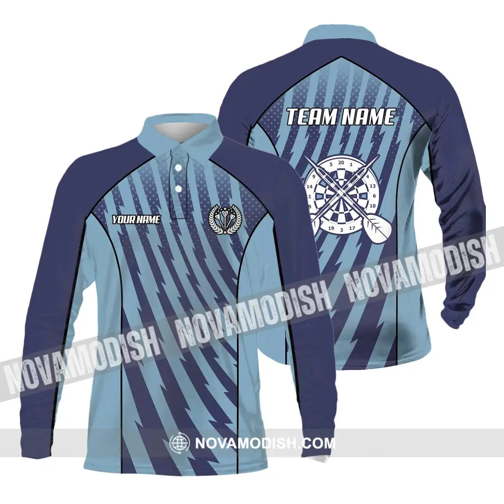 Unisex Shirt - Custom Texts Darts Icon Sport Shirt Long Sleeve Polo / S T-shirt