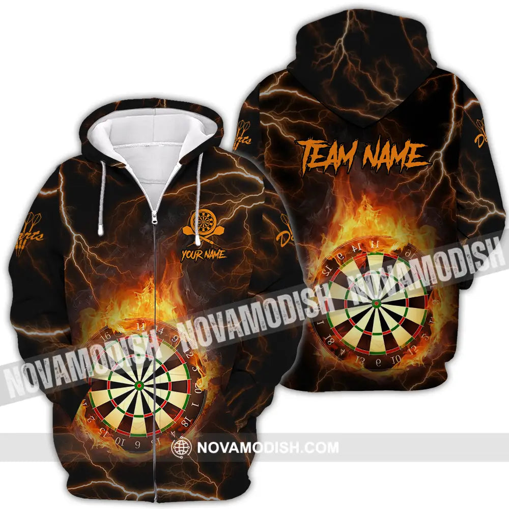 Unisex Shirt - Custom Texts Fire Darts Sport Shirt Zipper Hoodie / S T-shirt