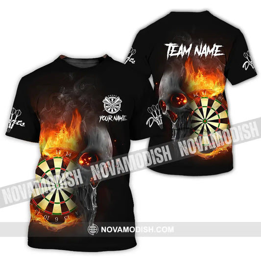 Unisex Shirt - Custom Texts Fire Lion Darts Sport Shirt For Player T-Shirt / S T-shirt